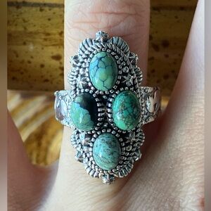 Matrix Turquoise Sterling Silver Ring Size 7